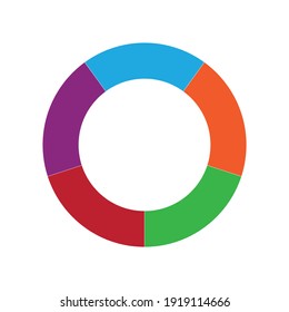circle divided into five equal segments