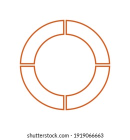 circle divided into four equal segments