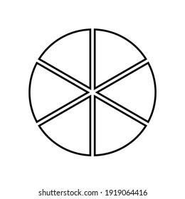 circle divided into six equal segments