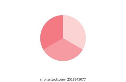 Círculo dividido em três segmentos iguais. Círculo de três partes.