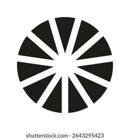 Circle division on 11 equal parts. Coaching blank. Wheel divided diagrams with eleven segments. Infographic icon. 
