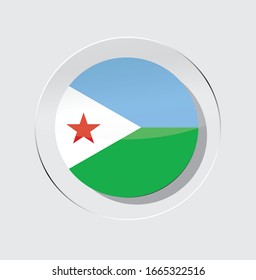 Circle djibouti country flag icon with a white background