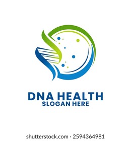 Circle DNA Genetic Logo Design Template. Modern DNA Care logo design vector template