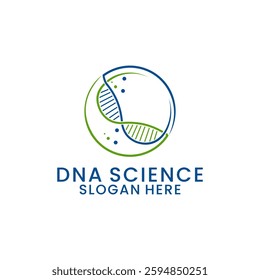 Circle DNA Science logo design vector. Modern Science logo vector icon. Bio Tech logo inspirations