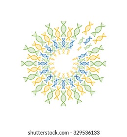 circle of DNA spiral vector design template
