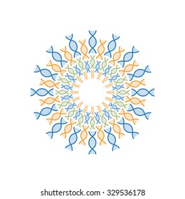 circle of DNA spiral vector design template