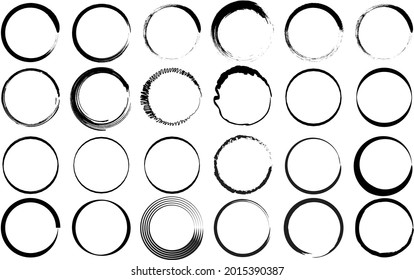 Ilustración del conjunto de ejes de círculo. Conjunto de puntos del círculo del vector.