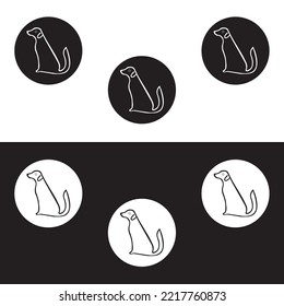 Circle dog animal logo design 