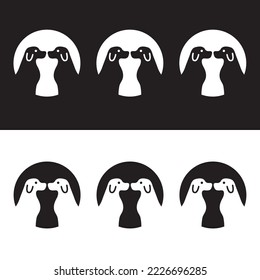Circle dog animal  logo design 