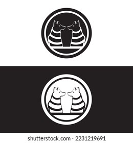 Circle dog animal logo design . icon logo.