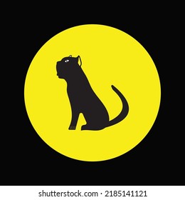 Circle dog animal vector logo 