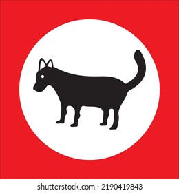 Circle dog animal vector logo