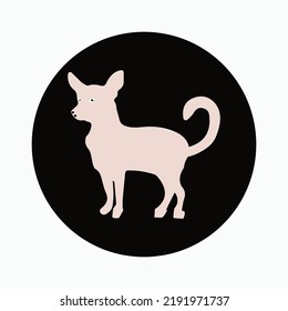 Circle dog animal vector logo 