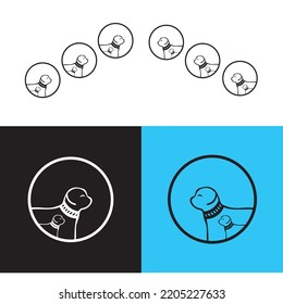 Circle dog animal vector  logo