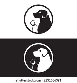 Circle dog and cat animal logo design . icon logo .