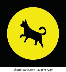 Circle dog vector logo design 