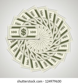 Circle from dollars money vector design element