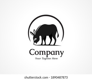 circle donkey farm logo icon symbol design inspiration