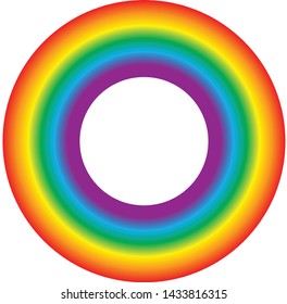 A circle of donut shape in LGBTQ gradient blend colors. Vector illustration on white background 