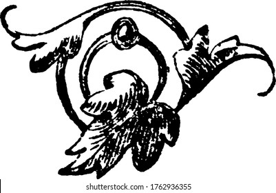 Circle Doodad, es un gadget, o un accesorio ornamental o decoración., dibujo de línea vintage o ilustración de grabado. 