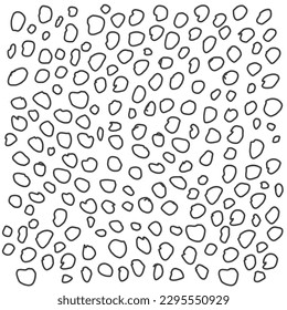 Circle doodle. Repeating irregular circles, shapes. Sketch drawing. Abstract monochrome wallpaper. Abstract grunge texture. Coloring anti stress page.