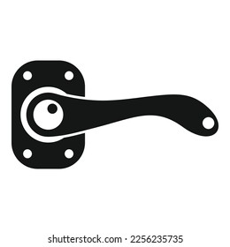 Circle door handle icon simple vector. Interior lock. Metal front