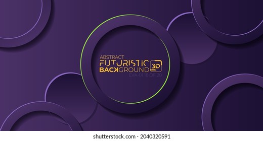 circle dot 3d with purple orange and green background abstract anime theme