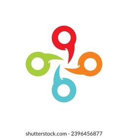 circle dot bubble speech logo