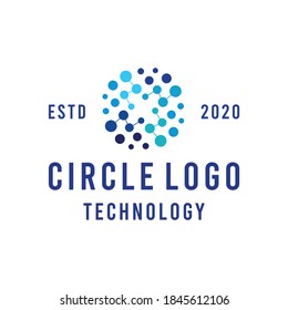 Circle Dot Connection Logo design Vector