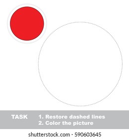 Circle. Dot to dot educational game for kids, the primary geometry for preschool children.