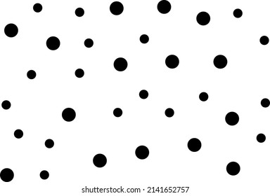Circle Dot Fashion. Random Ball Polka. Black Polka Polkadot Background. Seamless Spot Polka. Black Vector Wallpaper Frame. Black Geometric Vector Art. Pattern Hand Round. Geometric Big Dot Texture.