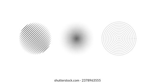 Circle dot frame. Circular border with effect halftone. Modern faded ring. Semitone shape round. Point sphere boarder. Dotted geometric pattern. Graphic small dots element for design prints	
