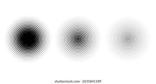 Circle dot frame. Circular border with effect halftone. Modern faded ring.