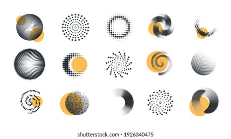 Circle Dot Geometry Design Vector Illustration. Set Of Different Circle Geometry Design. Circle Of Different Shapes For Design Creative 