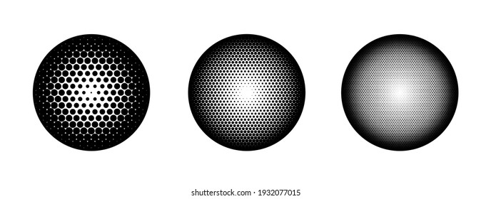 Circle Dot Halftone Gradient Vector Illustration Isolated on White