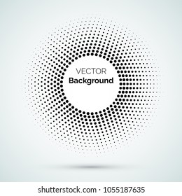 Circle dot halftone pattern. Round vector graphic halftone gradient background design