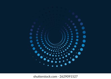 circle dot halftone round dotted frames. Design element for frame, logo, web pages, prints, posters, template.
Halftone dotted speed lines circle. Geometric art in circle form. Round swirl movement