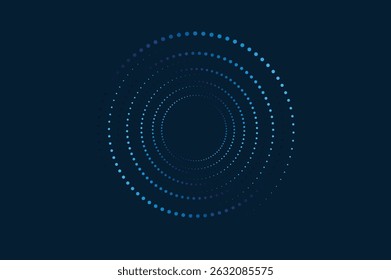 circle dot halftone round dotted frames. Design element for frame, logo, web pages, prints, posters, template.
Halftone dotted speed lines circle. Geometric art in circle form. Round swirl movement