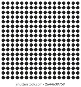Circle dot pattern. Regular spot layout. Monochrome dotted shape. Vector symmetry background.