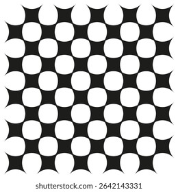 Circle dot vector. Black white contrast. Monochrome bubble pattern. Circular repeat.