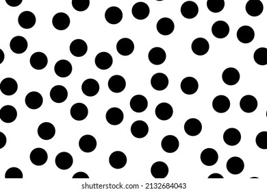 Circle Dot Vintage. Vector Spot Polka. Black Geometric Random Dot. Black Random Wallpaper Round. Seamless Blob Circle. Black Polka Confetti Background. Irregular Ink Dot Concept. Pattern Cute Bubble.