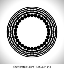 Kreispunkte-Hintergrund. Halftone formt, abstraktes Logo-Emblem oder Design-Element für jedes Projekt. Vektorillustration EPS10 Illustration.