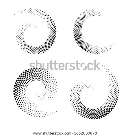 Circle dots backdrop. Halftone shapes, abstract logo emblem or design element for any project. Vector EPS10 illustration.
