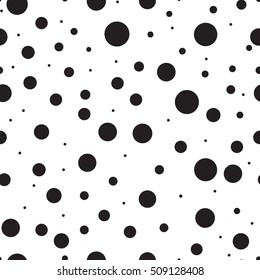 Circle dots. Black circles on a white background.Texture background.Vector seamless pattern. Modern stylish texture.