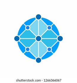 Circle Dots Digital Link Connection Business Company Vector Logo Design
