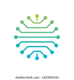 Circle Dots Digital Link Connection Business Company Vector Logo Design