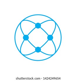 Circle Dots Digital Link Connection Business Company Vector Logo Design