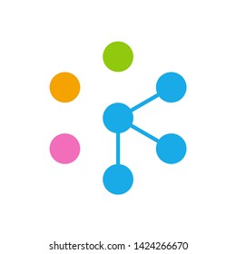 Circle Dots Digital Link Connection Business Company Vector Logo Design