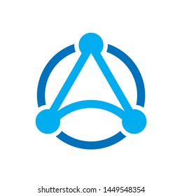 Circle Dots Digital Link Connection Business Company Vector Logo Design