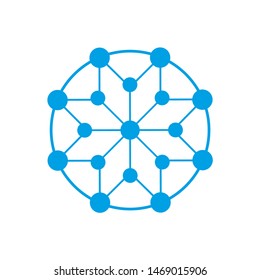 Circle Dots Digital Link Connection Business Company Vector Logo Design